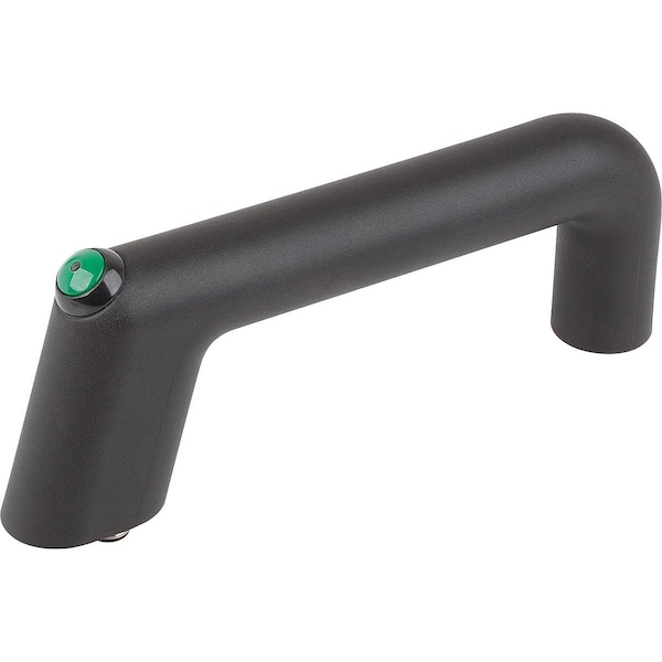 Pull Handle W.Elec. Switch Function, Form:A W Plug L=182, A=160, D=M06, Polyamide Black Comp:Green
